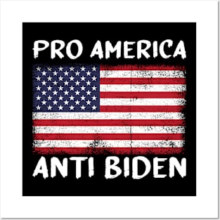 Pro America Anti Biden Vintage USA flag Posters and Art